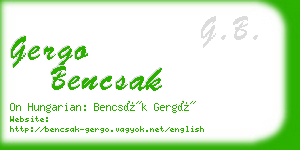 gergo bencsak business card